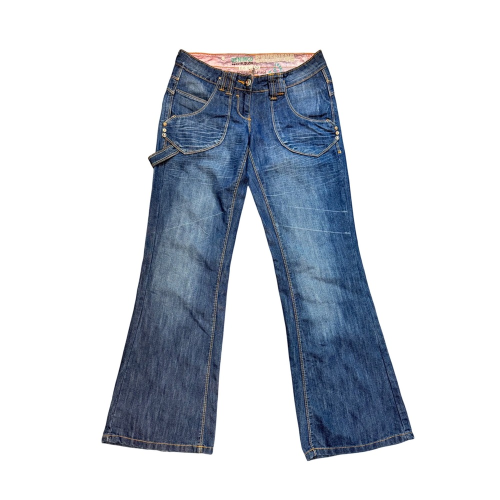 Y2K‎ Vintage Denim Co Sexy Slouch Boyfriend Jeans Blue Low Rise Wide Leg